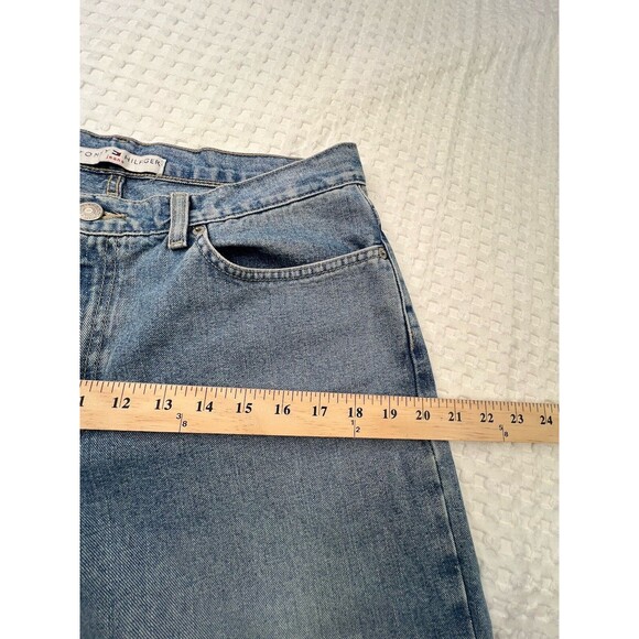 Vintage Tommy Hilfiger Jeans Womens 12 Y2k Cropped 25" Boyfriend Mid Rise Denim - Picture 7 of 16